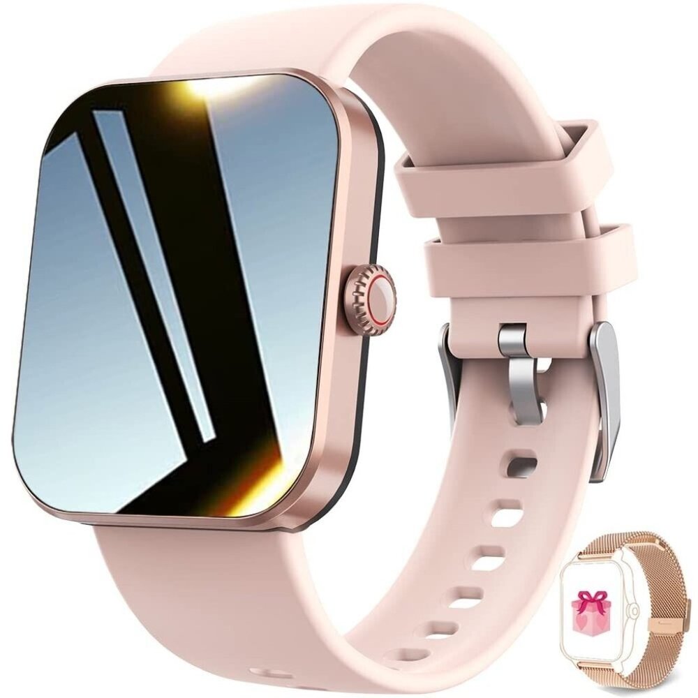 Filiekeu women Pink 1.91" Touchscreen Waterproof Heart Rate Monitor Smartwatch